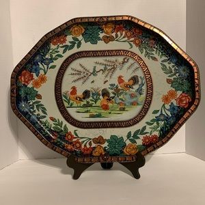 DAHER decorative ware, roosters and floral. England